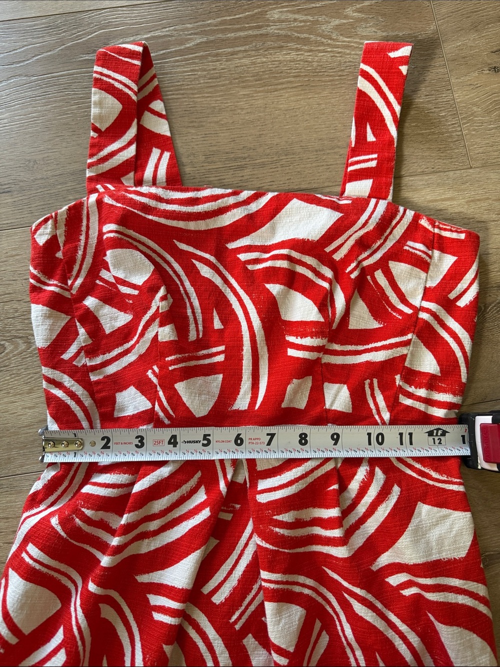 Banana Republic Red and White Printed Cotton Dress - Picture 7 of 7
